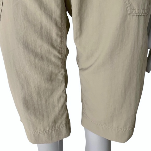 THE NORTH FACE Long Hiking Shorts Capris Nylon Quick Dry Khaki Tan Trail - Picture 11 of 15